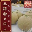 画像1: 限定50個予約販売【6/20・21発送日限定】県品評会メロン　１玉　化粧箱【送料込】食べ頃日間近完熟品 (1)