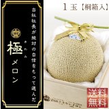 【富士と同等品質】当社社長が絶対の自信を持って選んだ『極みメロン』1玉　桐箱入　【送料無料】