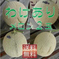 【食べ頃日の指定不可】わけありクラウンメロン　２玉詰　【ネット注文限定・送料無料】※（正規品との誤解を防ぐため）訳あり品であるカードが必ず入っております※
